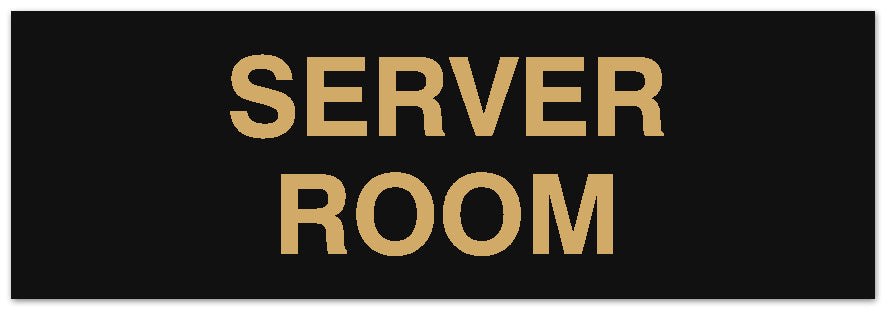 Signs ByLITA Basic Server Room Sign - Laser-Engraved Lettering | Durable ABS Plastic | Vibrant Colors | Powerful Foam Tape