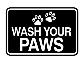 Signs ByLITA Classic Framed Wash Your Paws Wall or Door Sign