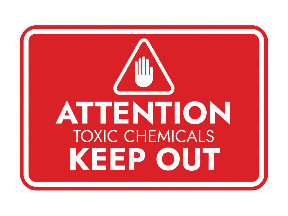Signs ByLITA Classic Framed Attention: Toxic Chemicals - Keep Out Door or Wall Sign Easy Installation | Health And Safety | Building And Warning Signs