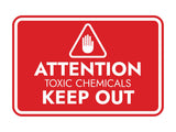 Signs ByLITA Classic Framed Attention: Toxic Chemicals - Keep Out Door or Wall Sign Easy Installation | Health And Safety | Building And Warning Signs