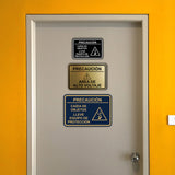 Signs ByLITA Classic Framed Precaución Caída de Objetos Lleve Equipo de protección Door or Wall Sign Easy Installation | Health And Safety | Building And Hospitality