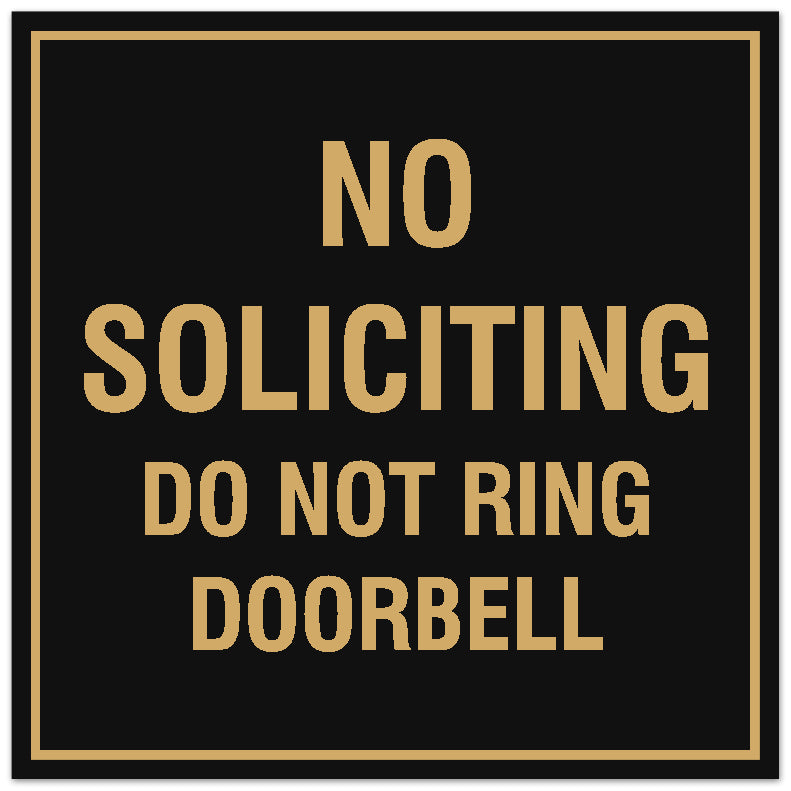 Signs ByLITA Square No Soliciting Do Not Ring Doorbell Sign - Easy Installation | Durable Material