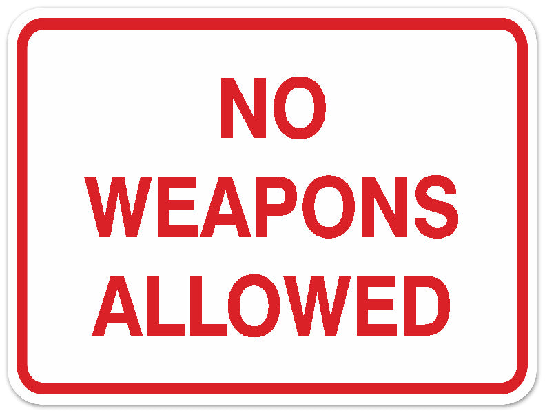 Signs ByLITA Classic Framed NO WEAPONS ALLOWED Door or Wall Sign Durable ABS Plastic | Laser Engraved | Easy Installation | Elegant Design