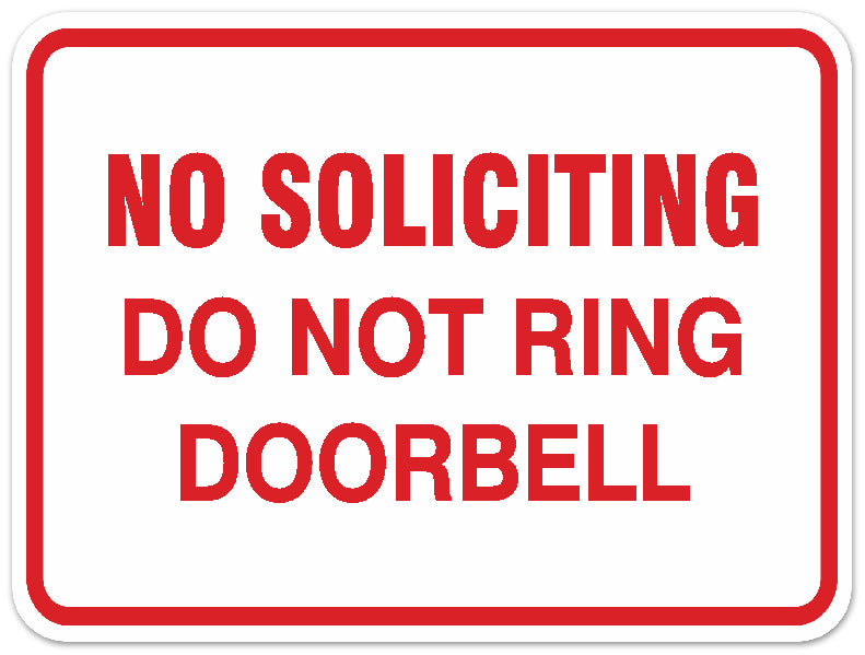Signs ByLITA Classic Framed NO SOLICITING DO NOT RING DOORBELL Door or Wall Sign Durable ABS Plastic | Laser Engraved | Easy Installation | Elegant Design