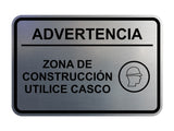 Signs ByLITA Classic Framed Advertencia Zona de construcción Utilice casco Door or Wall Sign Easy Installation | Health And Safety | Building And Hospitality