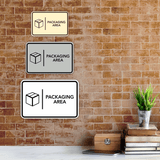 Signs ByLITA Classic Framed Packaging Area Door or Wall Sign Easy Installation | Health And Safety | Building And Hospitality Signs