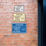 Signs ByLITA Classic Framed Atención Sustancias Químicas Tóxicas No entre Door or Wall Sign Easy Installation | Health And Safety | Building And Hospitality