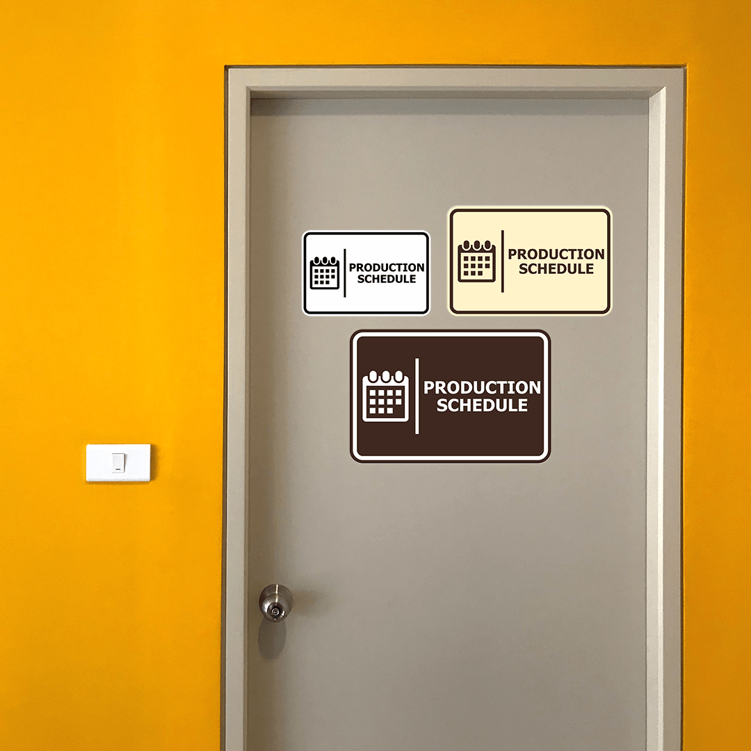 Signs ByLITA Classic Framed Production Schedule Door or Wall Sign Easy Installation | Health And Safety | Building And Hospitality Signs
