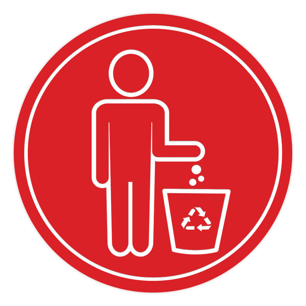 Signs ByLITA Circle Please Recycle Graphic Door or Wall Sign | Easy Installation | Durable Construction | Promote Health And Safety | Caution Warning Sign for Home, Business and Office Spaces