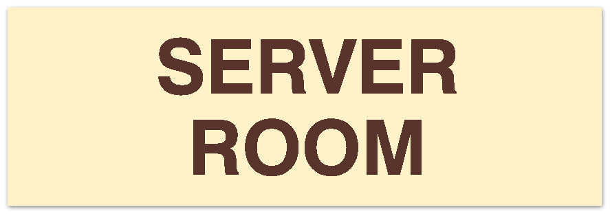 Signs ByLITA Basic Server Room Sign - Laser-Engraved Lettering | Durable ABS Plastic | Vibrant Colors | Powerful Foam Tape