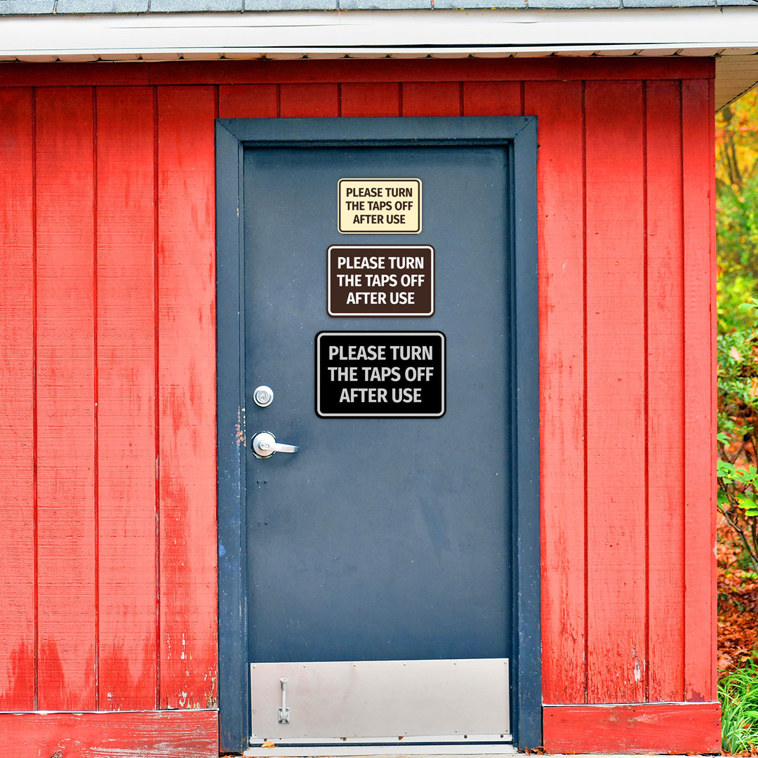 Signs ByLITA Classic Framed Please Turn The Taps Off After Use Door or Wall Sign | Eco-Friendly Home Signs