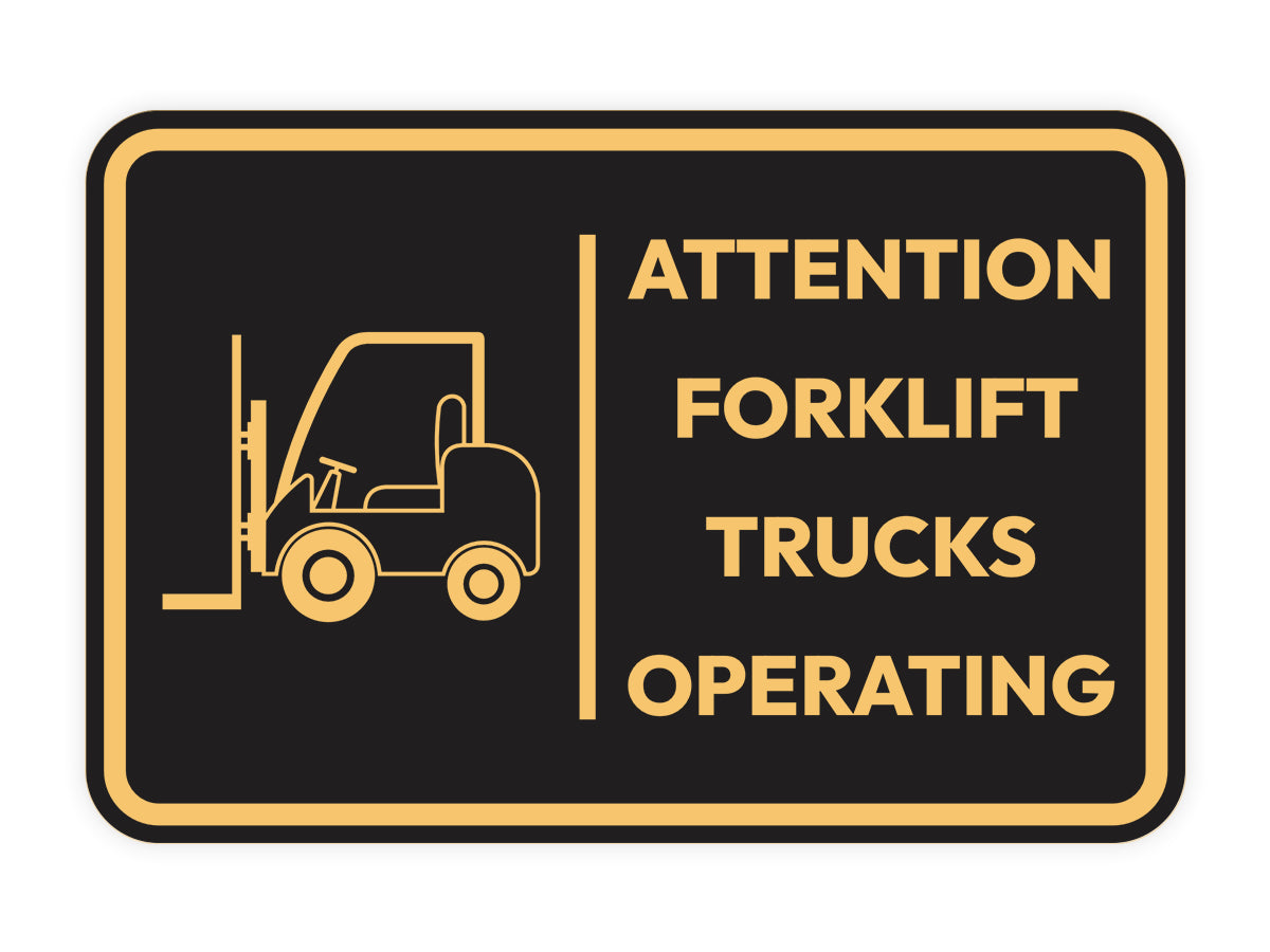 Signs ByLITA Classic Framed Attention! Forklift Trucks Operating Door or Wall Sign Easy Installation | Health And Safety | Building And Hospitality Signs