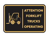 Signs ByLITA Classic Framed Attention! Forklift Trucks Operating Door or Wall Sign Easy Installation | Health And Safety | Building And Hospitality Signs