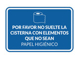 Signs ByLITA Classic Framed Por favor no suelte la cisterna con elementos que no sean papel higiénico Door or Wall Sign | Spanish Restroom Maintenance Signs