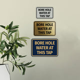 Signs ByLITA Classic Framed Bore Hole Water At This Tap Door or Wall Sign | Eco-Friendly Home Signs