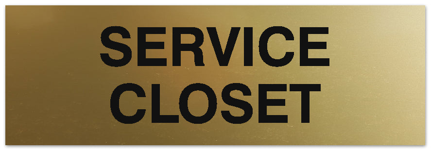 Signs ByLITA Basic Service Closet Sign - Laser-Engraved Lettering | Durable ABS Plastic | Vibrant Colors | Powerful Foam Tape