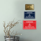 Signs ByLITA Classic Framed Cuidado: Piso Resbaladizo cuando esta mojado Door or Wall Sign Easy Installation | Health And Safety | Building And Hospitality