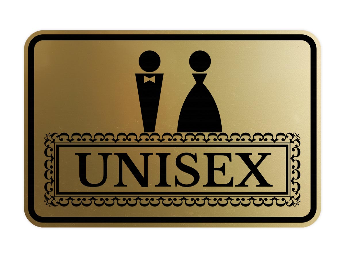 Signs ByLITA Classic Framed Unisex Vintage Bathroom Wall or Door Sign