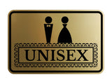 Signs ByLITA Classic Framed Unisex Vintage Bathroom Wall or Door Sign