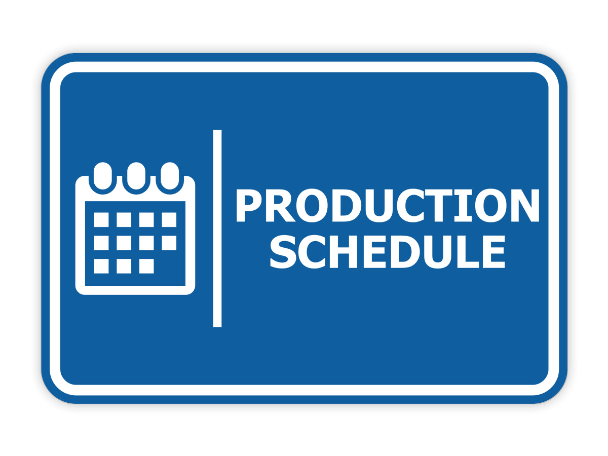 Signs ByLITA Classic Framed Production Schedule Door or Wall Sign Easy Installation | Health And Safety | Building And Hospitality Signs