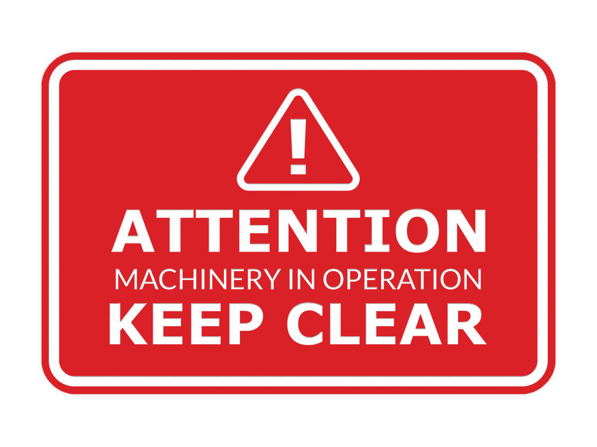 Signs ByLITA Classic Framed Attention: Machinery in Operation - Keep Clear Door or Wall Sign Easy Installation | Health And Safety | Building And Warning Signs