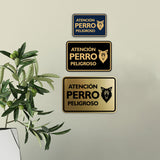 Signs ByLITA Classic Framed Atención Perro Peligroso Graphic Spanish Security Wall or Door Sign