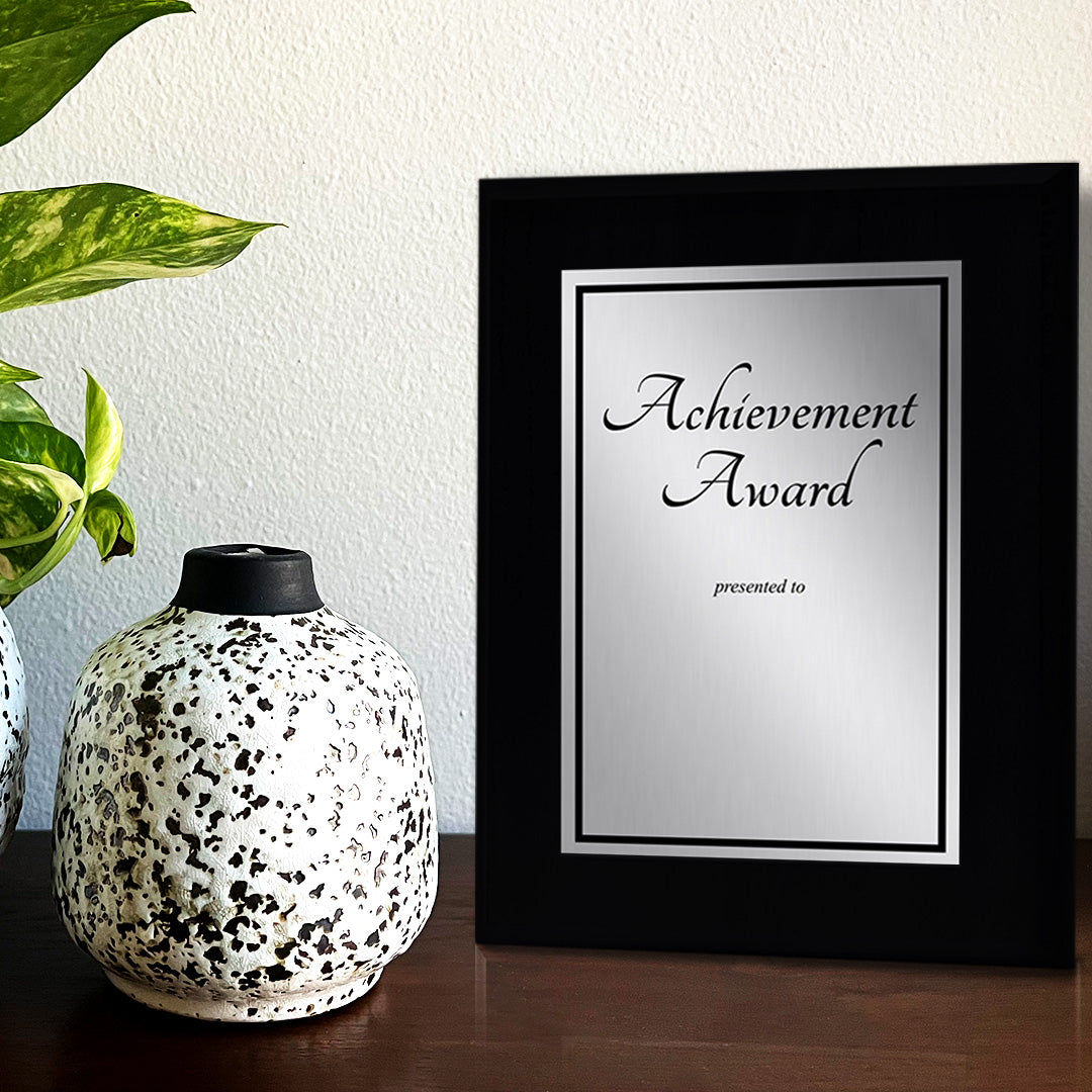 Signs ByLITA Customizable Achievement Award Wooden Plaque with Easel Stand, Engraved Gift for Students, Employees, Special Achievement and Corporate Awards