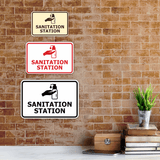 Signs ByLITA Classic Framed Sanitation Station Door or Wall Sign Easy Installation | Health And Safety | Building And Hospitality Signs