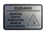 Signs ByLITA Classic Framed Cuidado Objetos Corto Punzantes Maneje con cuidado Door or Wall Sign Easy Installation | Health And Safety | Building And Hospitality