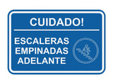 Signs ByLITA Classic Framed Cuidado Escaleras Empinadas Adelante Door or Wall Sign Easy Installation | Health And Safety | Building And Hospitality