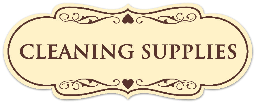 Signs ByLITA Designer Cleaning Supplies Sign - Easy Installation | Durable Wall or Door Sign