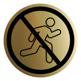 Signs ByLITA Circle No Running Graphic Door or Wall Sign | Easy Installation | Durable Construction | Promote Health And Safety | Caution Warning Sign for Home, Business and Office Spaces