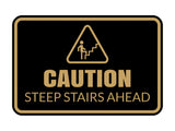 Signs ByLITA Classic Framed Caution: Steep Stairs Ahead Door or Wall Sign Easy Installation | Health And Safety | Building And Warning Signs
