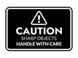 Signs ByLITA Classic Framed Caution: Sharp Objects - Handle with Care Door or Wall Sign Easy Installation | Health And Safety | Building And Warning Signs