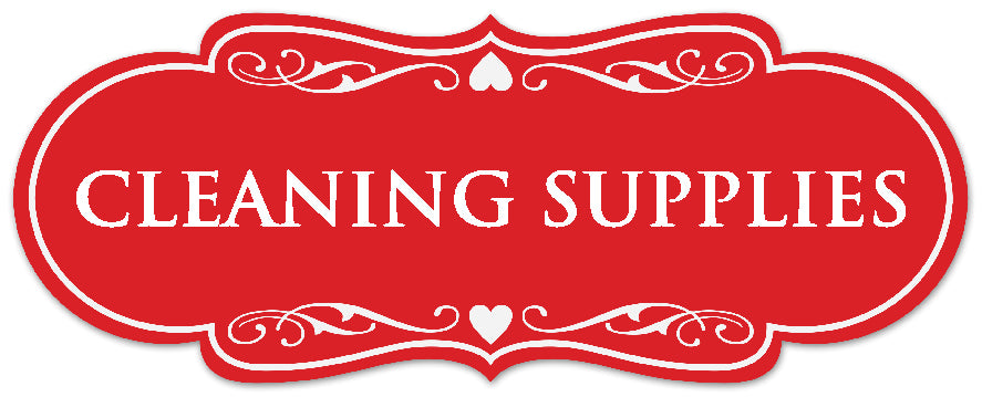 Signs ByLITA Designer Cleaning Supplies Sign - Easy Installation | Durable Wall or Door Sign