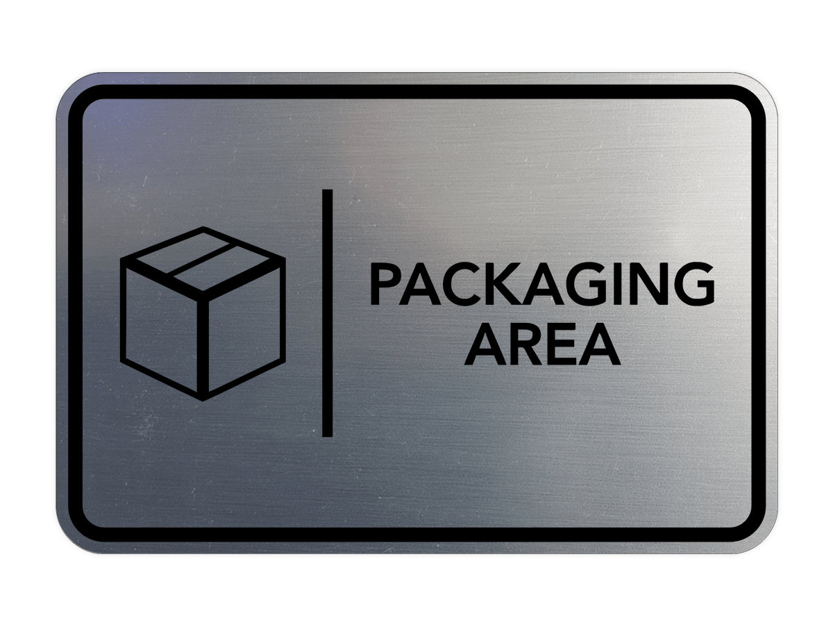 Signs ByLITA Classic Framed Packaging Area Door or Wall Sign Easy Installation | Health And Safety | Building And Hospitality Signs
