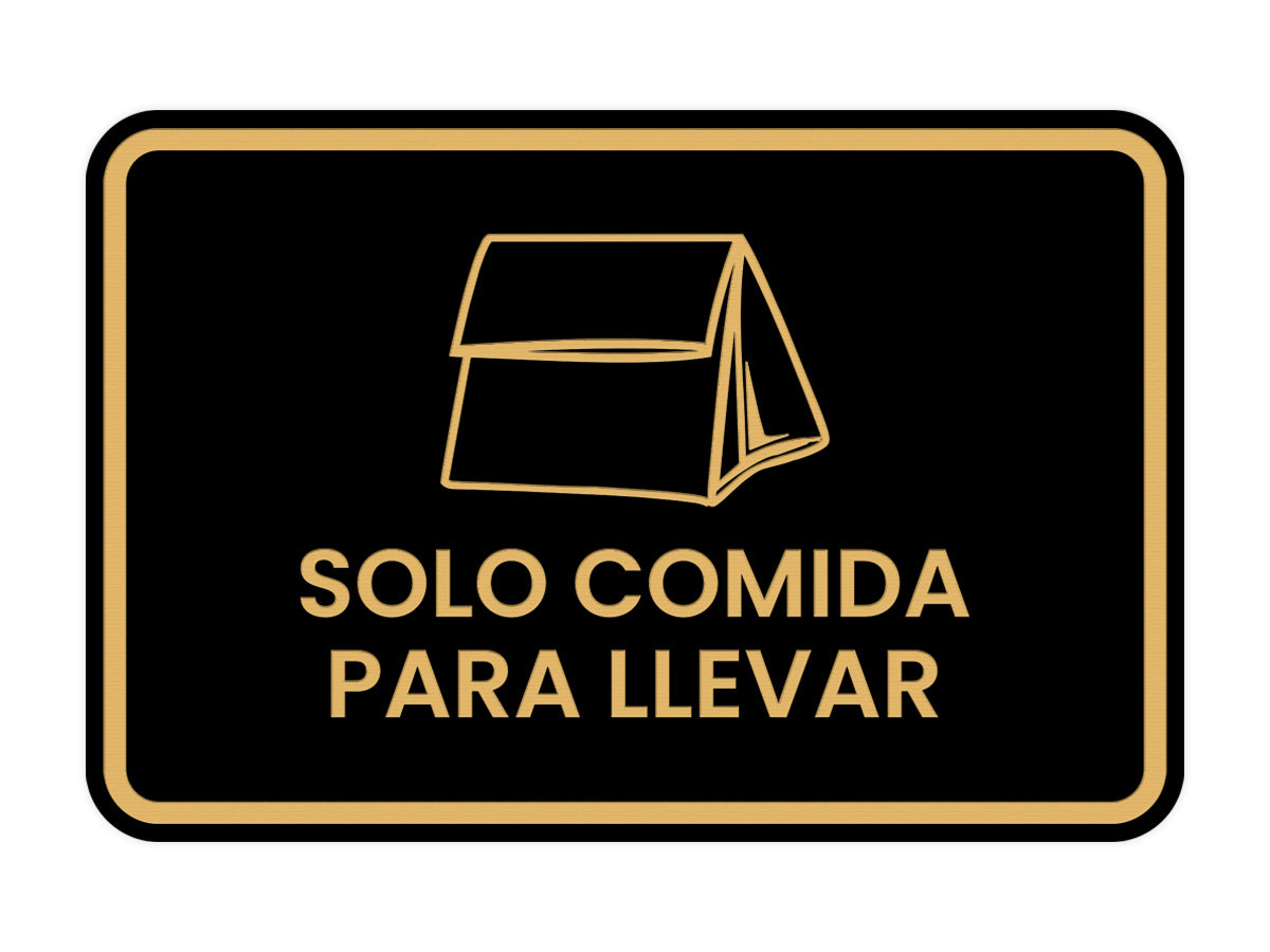 Signs ByLITA Classic Framed Solo Comida para llevar Door or Wall Sign