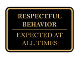 Signs ByLITA Classic Framed Respectful Behavior Expected at All Times Door or Wall Sign Durable ABS Plastic | Laser Engraved | Easy Installation | Courtroom