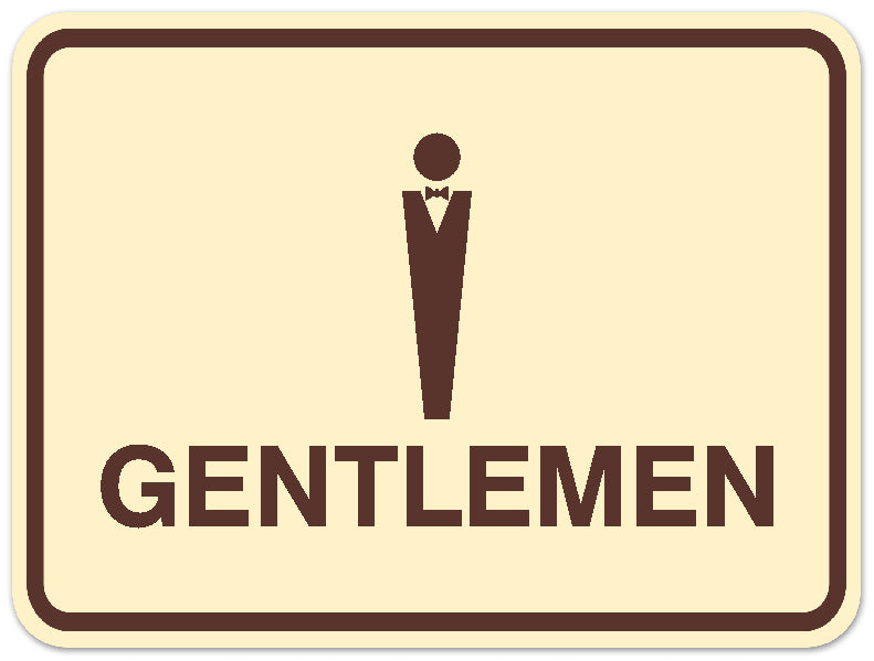 Signs ByLITA Classic Framed Gentlemen Figurine Restroom Sign - Easy Installation | Durable Material