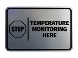 Signs ByLITA Classic Framed Stop! Temperature Monitoring Here Door or Wall Sign Easy Installation | Health And Safety | Building And Hospitality Signs