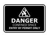 Signs ByLITA Classic Framed Danger: Confined Space - Entry by Permit Only Door or Wall Sign Easy Installation | Health And Safety | Building And Warning Signs