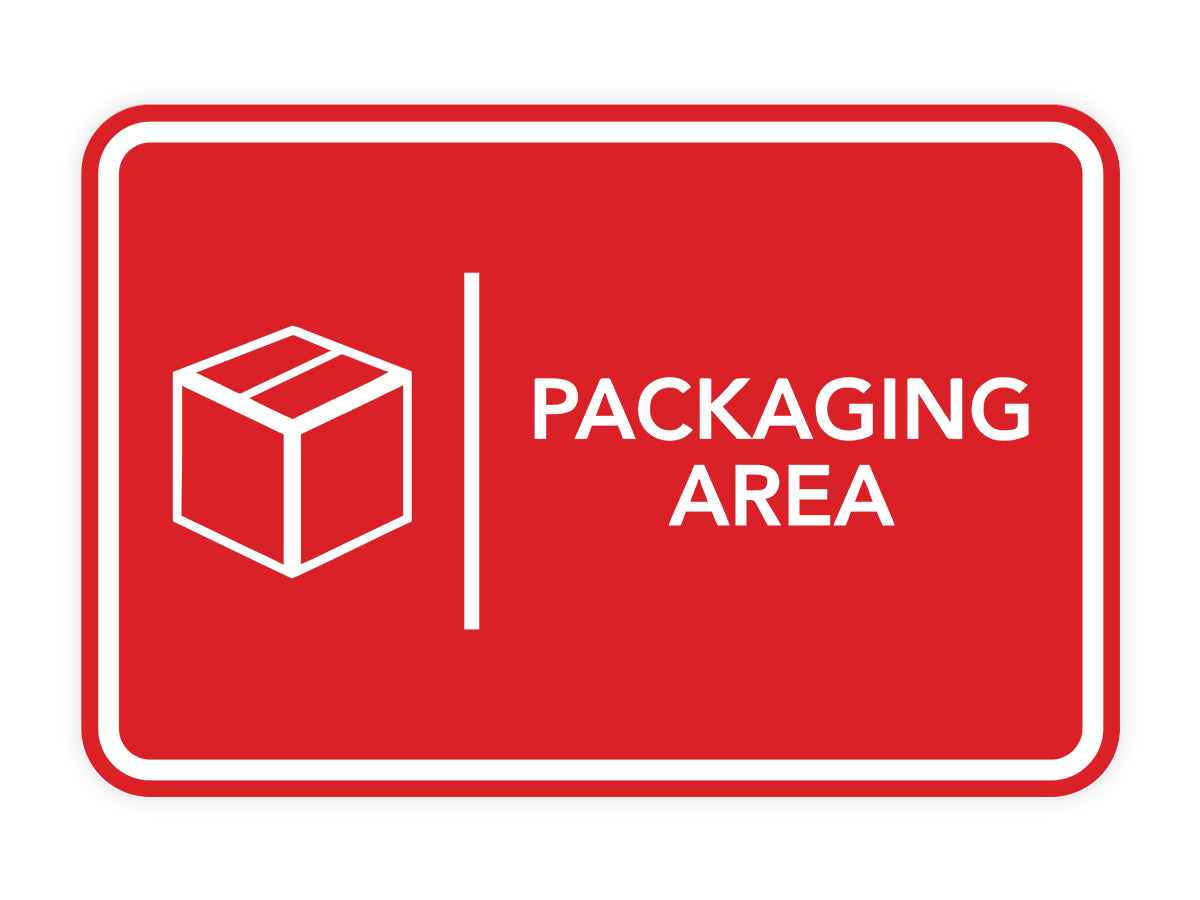 Signs ByLITA Classic Framed Packaging Area Door or Wall Sign Easy Installation | Health And Safety | Building And Hospitality Signs