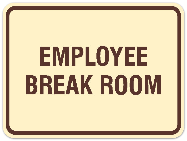 Signs ByLITA Classic Framed Employee Break Room Sign - Easy Installation | Durable Wall or Door