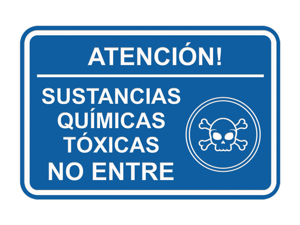 Signs ByLITA Classic Framed Atención Sustancias Químicas Tóxicas No entre Door or Wall Sign Easy Installation | Health And Safety | Building And Hospitality