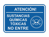 Signs ByLITA Classic Framed Atención Sustancias Químicas Tóxicas No entre Door or Wall Sign Easy Installation | Health And Safety | Building And Hospitality