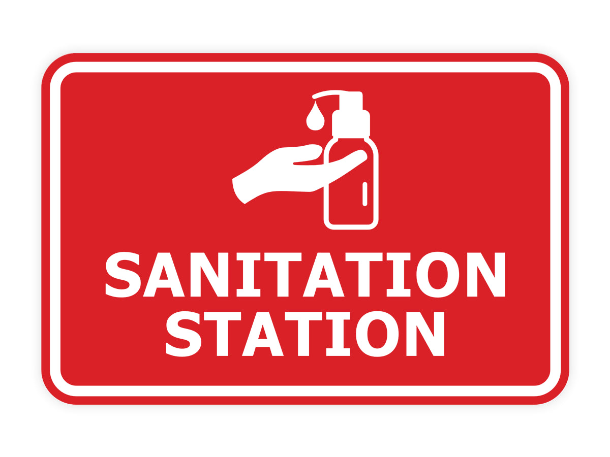 Signs ByLITA Classic Framed Sanitation Station Door or Wall Sign Easy Installation | Health And Safety | Building And Hospitality Signs