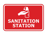 Signs ByLITA Classic Framed Sanitation Station Door or Wall Sign Easy Installation | Health And Safety | Building And Hospitality Signs
