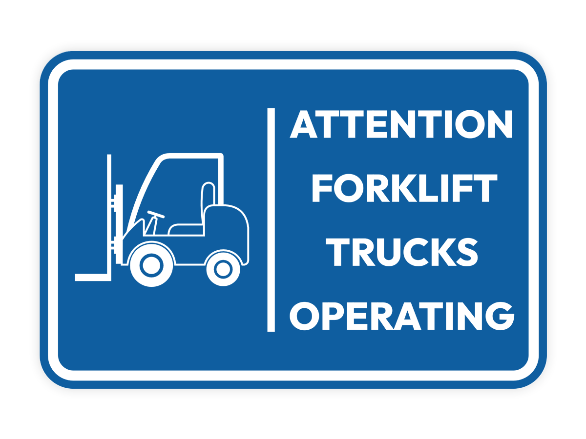 Signs ByLITA Classic Framed Attention! Forklift Trucks Operating Door or Wall Sign Easy Installation | Health And Safety | Building And Hospitality Signs