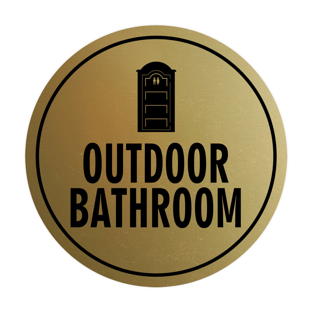 Signs ByLITA Circle Outdoor Bathroom Wall or Door Sign