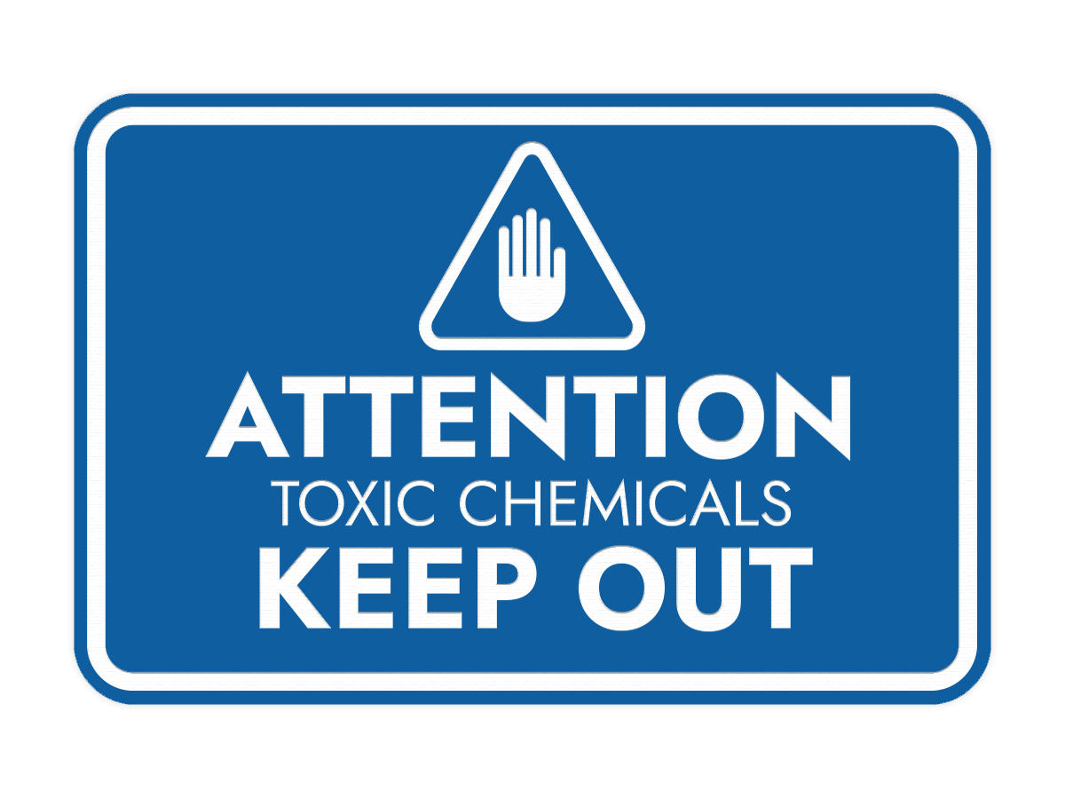 Signs ByLITA Classic Framed Attention: Toxic Chemicals - Keep Out Door or Wall Sign Easy Installation | Health And Safety | Building And Warning Signs